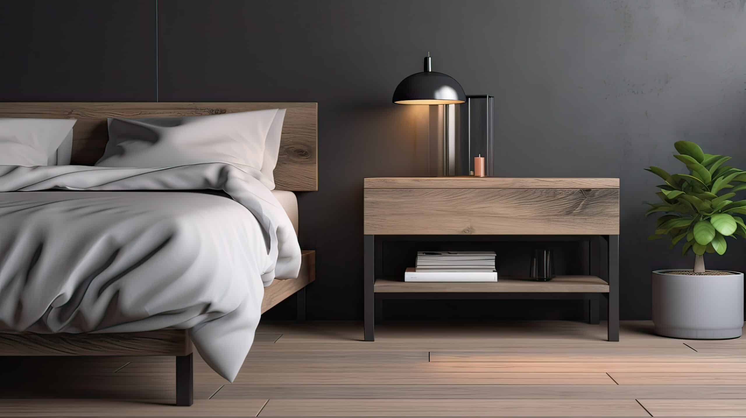 modern nightstand interior design scene, minimalistic, generativ