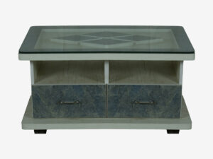 UV GLASS CENTER TABLE WITH TWO DRAWS