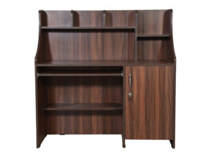 RECEPTION TABLE WITH TWO SHELF FILE CABINATE