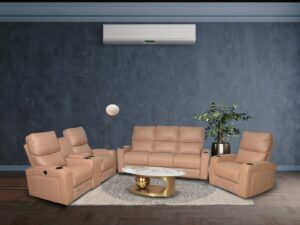 Prime Leather Recliner Set With Storage and Cup Holders