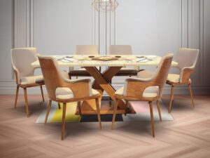 631B-871M-A-17C MARBLE DINING TABLE