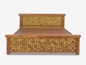 6X6.6 TEAKWOOD SMALL BRICK COT WITH BOX STORAGE AND TWO DRAWS