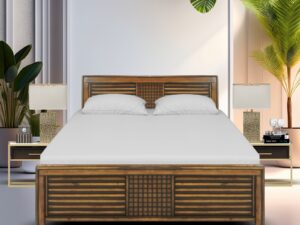 5X6.6 TEAKWOOD CHETAI PATTI COT