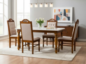 VM LOTUS MARBLE DINING 1+4